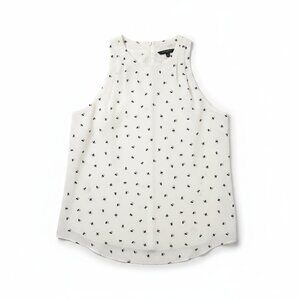 Banana Republic White sleeveless bee print blouse